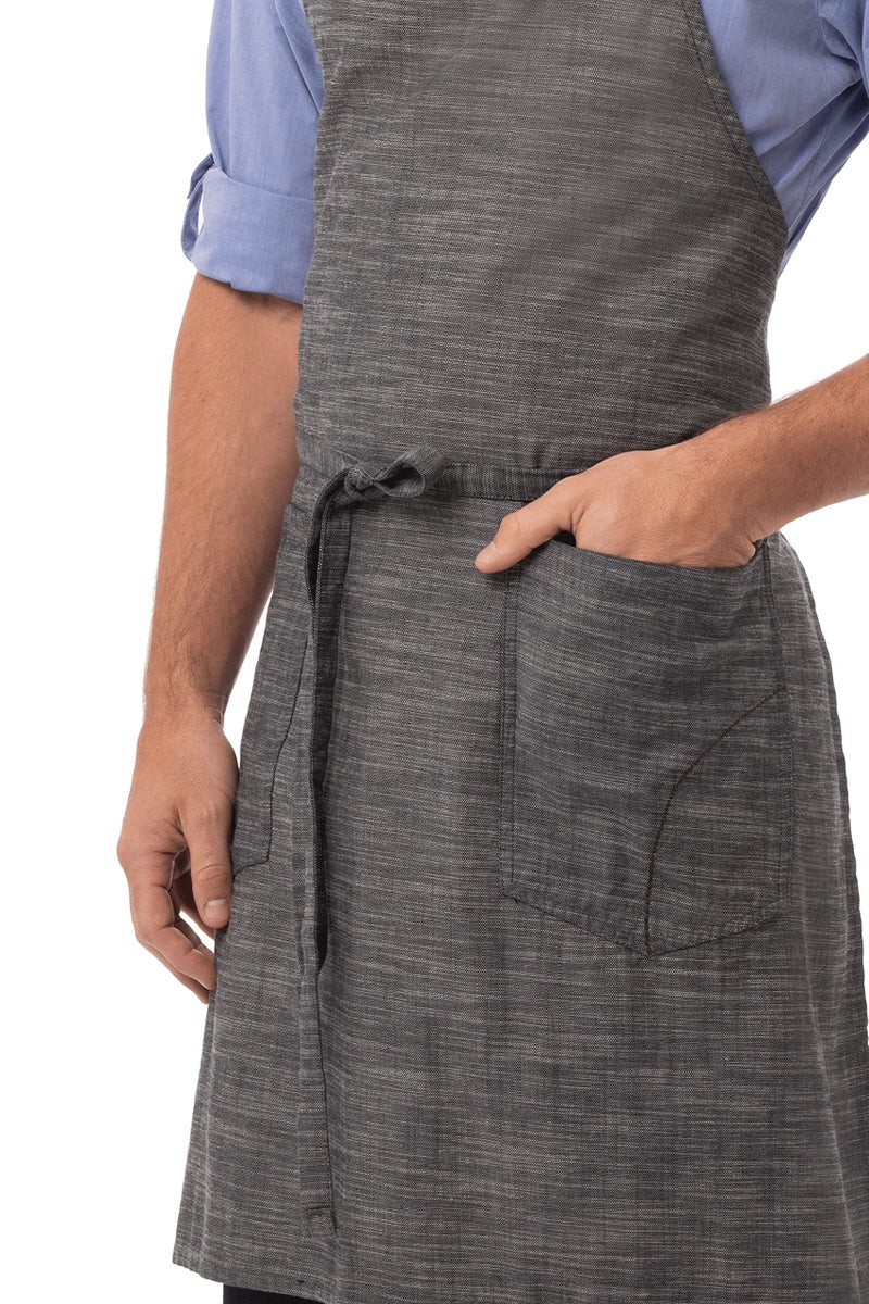 Chef Works Unisex Corvallis Bib Apron, Black Steel / Grey, One Size - Image 5